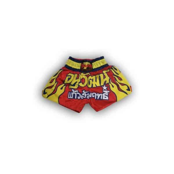Pantalón Thai Boxing de saten rojo.