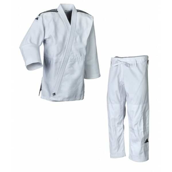 JUDOGI ADIDAS "CONTEST" BLANCO CON BANDAS NEGRAS - Imagen 2