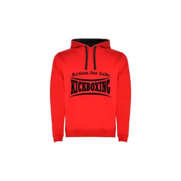 SUDADERA KICKBOXING ROJO/NEGRO