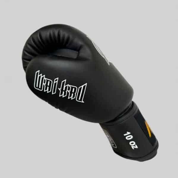 Wai Kru Muay Thai Gloves Semi Leather BG-1 Negro GUANTES - Imagen 3