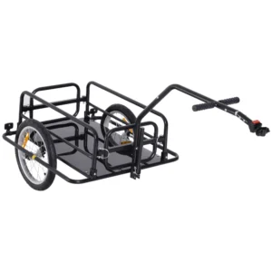 Remolque de Carga para Bicicleta Plegable con 2 Ruedas Reflectores Seguros Carga 40 kg 155x71,5x77 cm Negro
