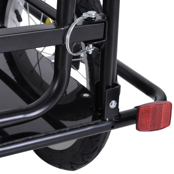 Remolque de Carga para Bicicleta Plegable con 2 Ruedas Reflectores Seguros Carga 40 kg 155x71,5x77 cm Negro - Imagen 5