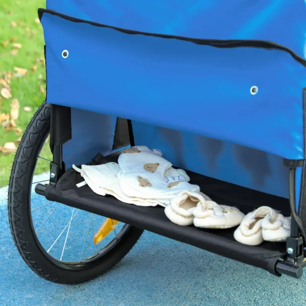 Remolque de Bicicleta para Niños +18 Meses con Cinturón de Seguridad Sistema de Amortiguador Azul/VERDE/ROJO 140x88x90 cm (LxANxAL) 40kg - Imagen 3