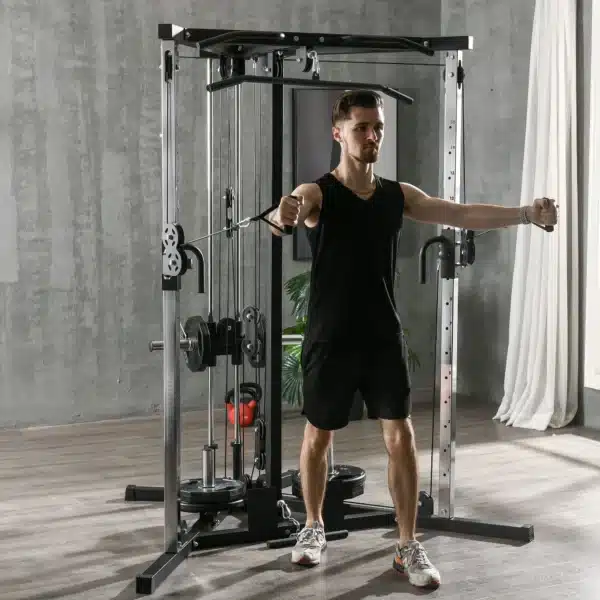 Máquina de Multiestación Musculación Entrenamiento Carga 120 kg 170x139x200 cm Negro - Imagen 10