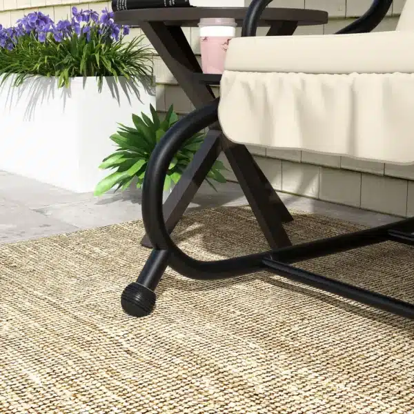 Balancín de Jardín Exterior de 3 Plazas Convertible en Cama con Toldo Ajustable y 2 Almohadas Carga 340 kg Crema - Imagen 4