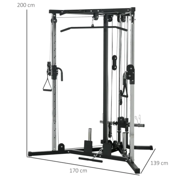 Máquina de Multiestación Musculación Entrenamiento Carga 120 kg 170x139x200 cm Negro - Imagen 9