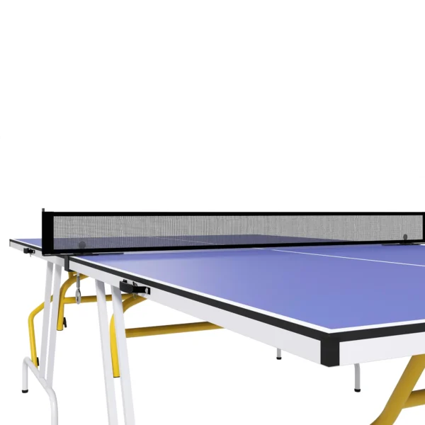 Mesa de Ping Pong Plegable Mesa de Tenis de Mesa Diseño Compacto con Red y Reposapiés Ajustables 274x152,5x76 cm Azul - Imagen 4