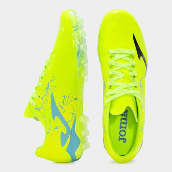 Botas fútbol Supercopa 24 césped artificial AG royal amarillo flúor - Imagen 2