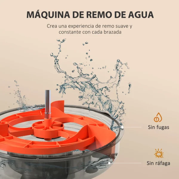 Máquina de Remo para Casa Plegable con 6 Niveles de Resistencia al Agua Pantalla LCD Ruedas Negro - Imagen 9