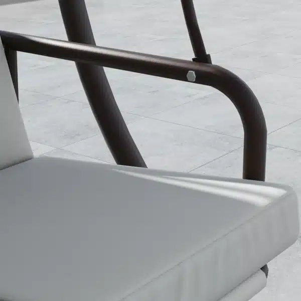 Columpio de Jardín de 3 Plazas Convertible en Cama con Toldo Ajustable UPF30+ y Cojines 200x120x175 cm Gris Claro - Imagen 3