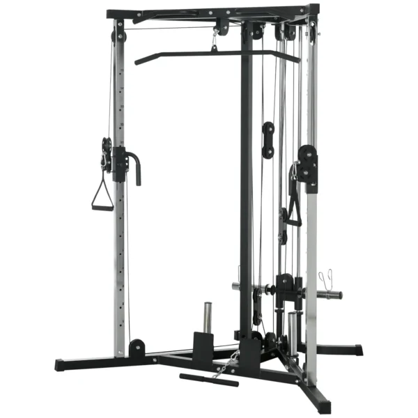 Máquina de Multiestación Musculación Entrenamiento Carga 120 kg 170x139x200 cm Negro - Imagen 2
