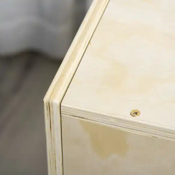 Cajón de Salto de Madera 3 en 1 con 2 Mango Hueco Carga 120 kg para Casa Oficina Gimnasia 61x51x76 cm Madera Natural - Imagen 4