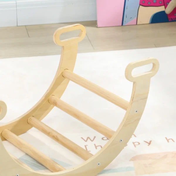 Arco de Escalada para Niños de 18-48 Meses Balancín para Bebés Carga 50 kg 68x42x36 cm Natural - Imagen 4