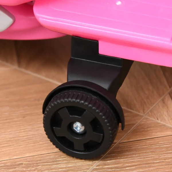 Moto Eléctrica Vespa para Niños de 18-36 Meses Moto de Batería 6V con Faro Bocina y 4 Ruedas 66,5x38x52 cm Rosa - Imagen 3