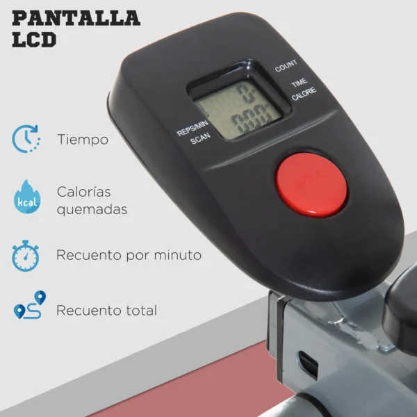 Bicicleta Elíptica Ajustable con Pantalla Carga 110 kg Air Walker para Entrenamiento Cintura Caderas 96x60x152 cm Gris - Imagen 8