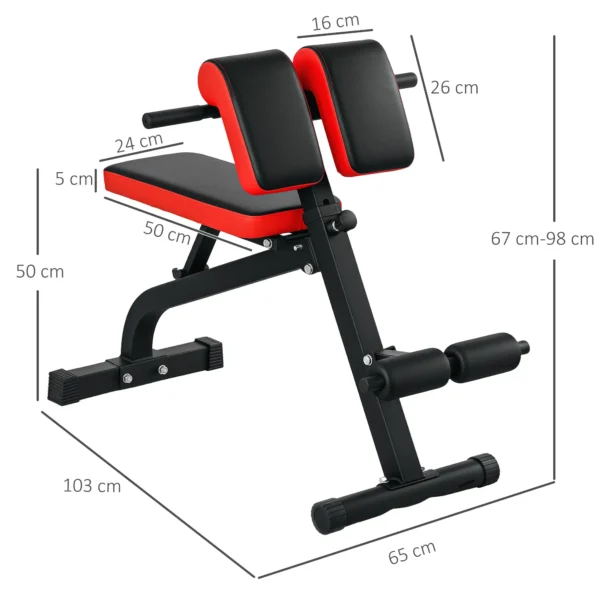 Banco de musculación plegable banc multifonction para entrenamiento cojín ajustable 8 posiciones 103 x 65 x 67-98 cm negro PREGUNTAR STOCK - Imagen 6