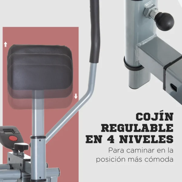 Bicicleta Elíptica Ajustable con Pantalla Carga 110 kg Air Walker para Entrenamiento Cintura Caderas 96x60x152 cm Gris - Imagen 7