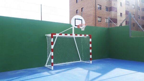 Juego de porterías de balonmano con canasta de baloncesto - Imagen 3