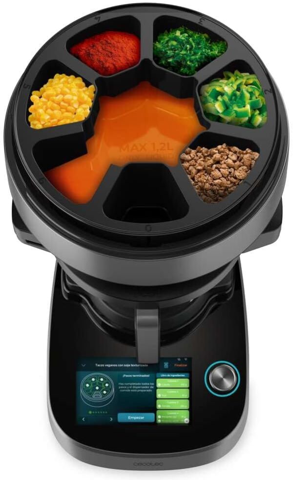 Mambo CooKing Total Gourmet Robot de cocina multifunción con dispensador de alimentos. 2200 W, 45 Funciones, Miles de Recetas Guiadas, Jarra Unique de 4,5L y Jarra Victory de 4,5L, Accesorios - Imagen 11