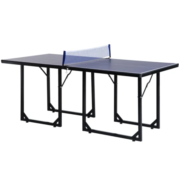 Mesa de Ping-Pong Plegable con Red y Marco de Acero para Interior y Exterior 182x91x76 cm Azul - Imagen 11