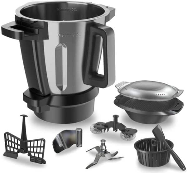 Mambo CooKing Total Gourmet Robot de cocina multifunción con dispensador de alimentos. 2200 W, 45 Funciones, Miles de Recetas Guiadas, Jarra Unique de 4,5L y Jarra Victory de 4,5L, Accesorios - Imagen 9