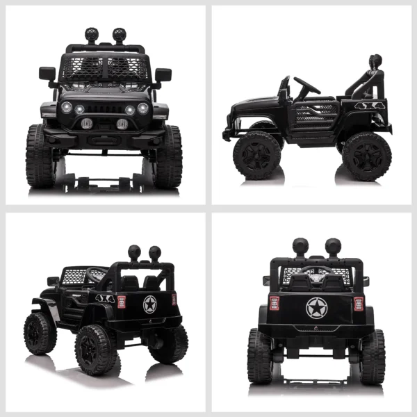 Coche eléctrico 4x4 para niños 12V con control remoto, luces y claxon - 3-6 años - negro - Imagen 5