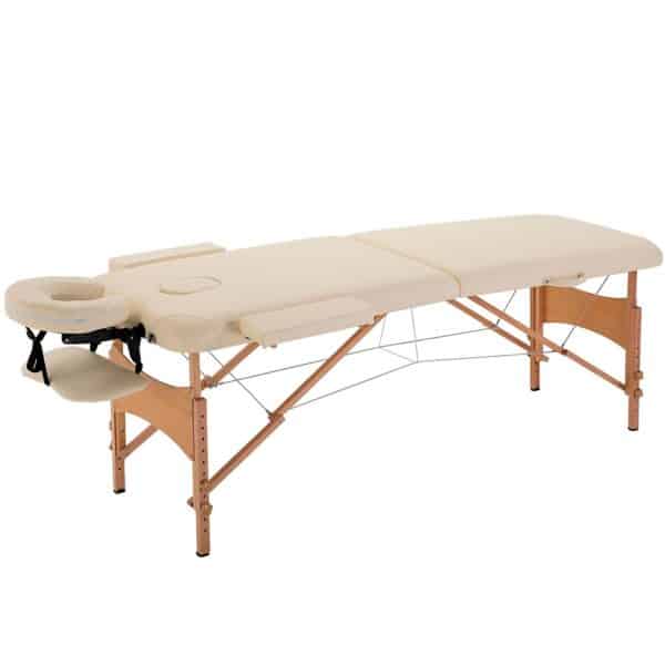 Camilla de Masaje - Color Crema - PU y Madera - 182x60x(61-87)cm - Imagen 9