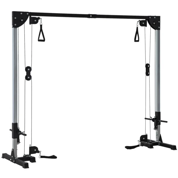 Aparato de musculación doble polea vis a vis crossover, carga libre con pesa 2x50 kg 245x85x207 cm 5 - Imagen 3