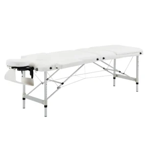 Camilla Masajes Portátil Plegable y Profesional en Aluminio blanco 215x60x61-84cm