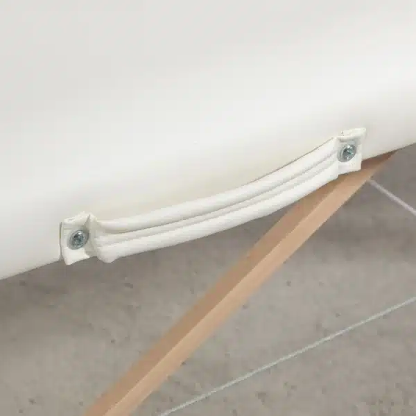 Camilla de Masaje Plegable con Marco de Madera con Altura Regulable y Bolsa de Transporte 186x60x58-81 cm Crema - Imagen 4