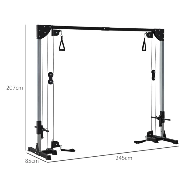 Aparato de musculación doble polea vis a vis crossover, carga libre con pesa 2x50 kg 245x85x207 cm 5 - Imagen 6