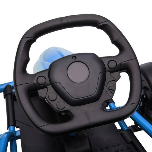 Elektro-Gokart para Niños, Función de Drift, Bocina, Música, Cinturón de Seguridad, Arranque Suave, Azul/Negro - Imagen 5