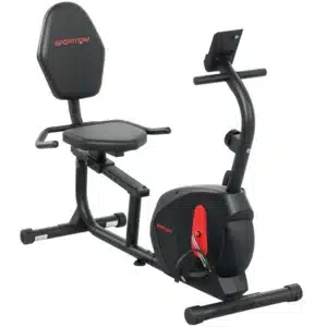 Bicicleta Estática en Casa Silenciosa con Resistencia Magnética Ajustable y Pantalla LCD 103-139x61x100,5 cm Negro CON RESPALDO