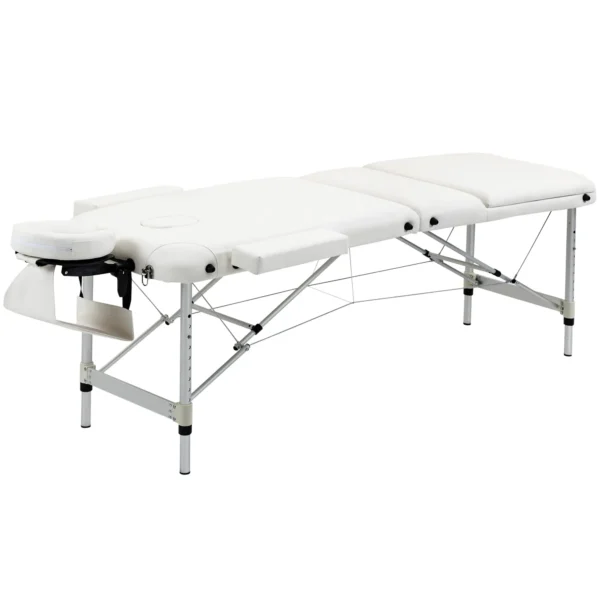Camilla Masajes Portátil Plegable y Profesional en Aluminio blanco 215x60x61-84cm - Imagen 2