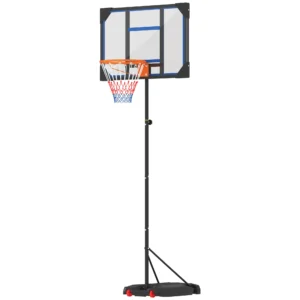 Canasta de baloncesto para niños, altura ajustable de 210-260 cm exterior e interior con ruedas, base de contrapeso, azul