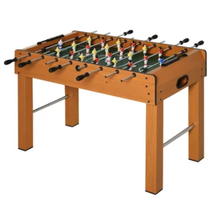 Futbolín de Madera Profesional para Niños y Adultos Mesa de Futbolín con 8 Barras y 2 Pelotas para Casa o Salas de Juego Fácil de Montar 122x61x80,7 cm Natural