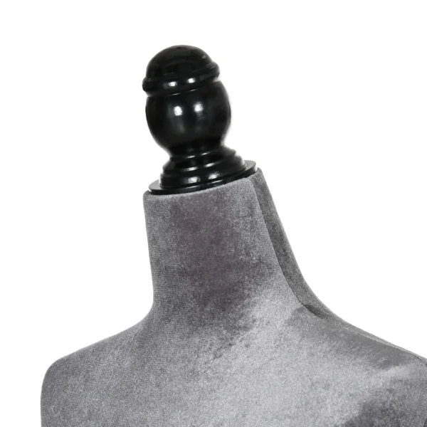 Maniquí de Costura Ajustable a 130-168 cm con Trípode de Madera para Fotografía de Moda Exposición de Prendas Gris - Imagen 5