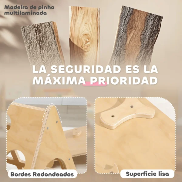 Escalada para Niños de 18-48 Meses 8 en 1 con Rampa Escalera de Arco y Bolsa de Arena 175x59,5x60 cm Natural - Imagen 7