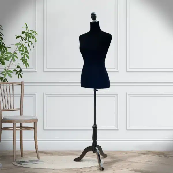 Maniquí de Costura Ajustable a 130-168 cm con Trípode de Madera para Fotografía de Moda Exposición de Prendas Negro - Imagen 10