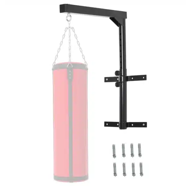 Soporte de Pared para Saco de Boxeo Regulable 57 A 81CM Soporte de Pared para Saco de Boxeo con Gancho Bolsa Pesada MMA Tubo Robusto de Acero Carga Máx. 100 kg Negro - Imagen 11