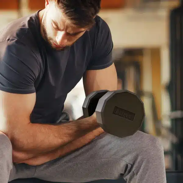 Peso con mango antideslizante, fitness, deporte en casa, 15kg, negro MANCUERNA - Imagen 7