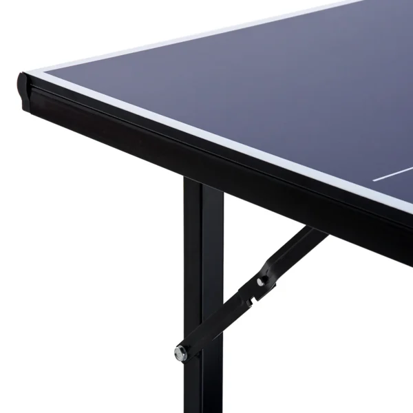 Mesa de Ping-Pong Plegable con Red y Marco de Acero para Interior y Exterior 182x91x76 cm Azul - Imagen 4