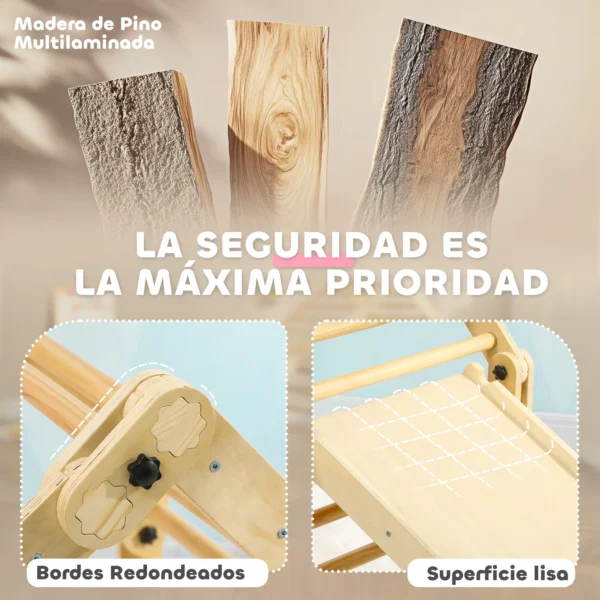 Escalada para Niños de 18-48 Meses 3 en 1 con Rampa para Deslizarse o Escalar 175x70x89 cm Multicolor 5 - Imagen 7