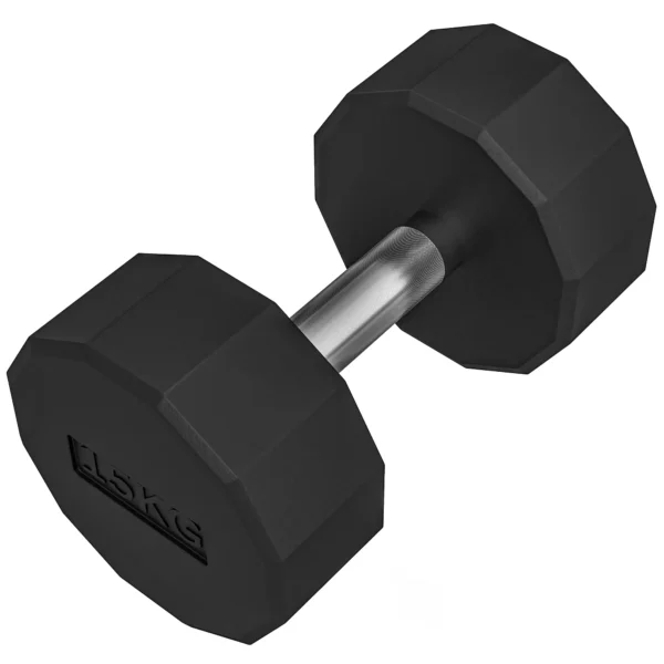 Peso con mango antideslizante, fitness, deporte en casa, 15kg, negro MANCUERNA - Imagen 2
