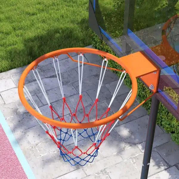 Canasta de baloncesto para niños, altura ajustable de 210-260 cm exterior e interior con ruedas, base de contrapeso, azul - Imagen 4