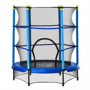 Cama Elástica Infantil Ø140x160 cm Trampolín para Niños de +3 Años con Red de Seguridad y Marco de Acero para Interior y Exterior Azul