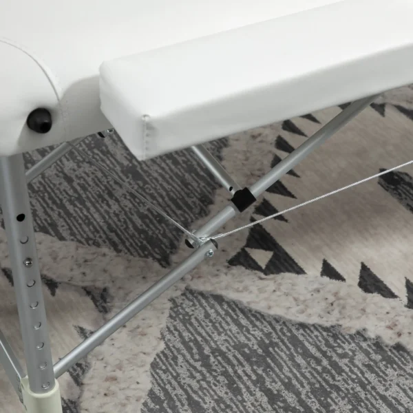 Camilla Masajes Portátil Plegable y Profesional en Aluminio blanco 215x60x61-84cm - Imagen 5