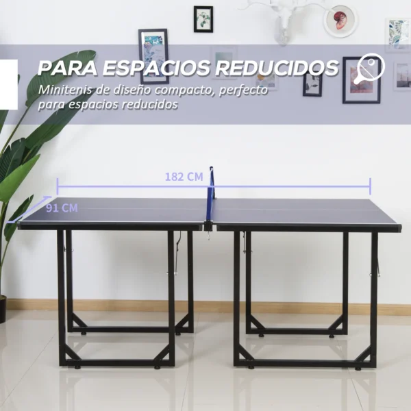 Mesa de Ping-Pong Plegable con Red y Marco de Acero para Interior y Exterior 182x91x76 cm Azul - Imagen 7