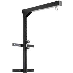 Soporte de Pared para Saco de Boxeo Regulable 57 A 81CM Soporte de Pared para Saco de Boxeo con Gancho Bolsa Pesada MMA Tubo Robusto de Acero Carga Máx. 100 kg Negro