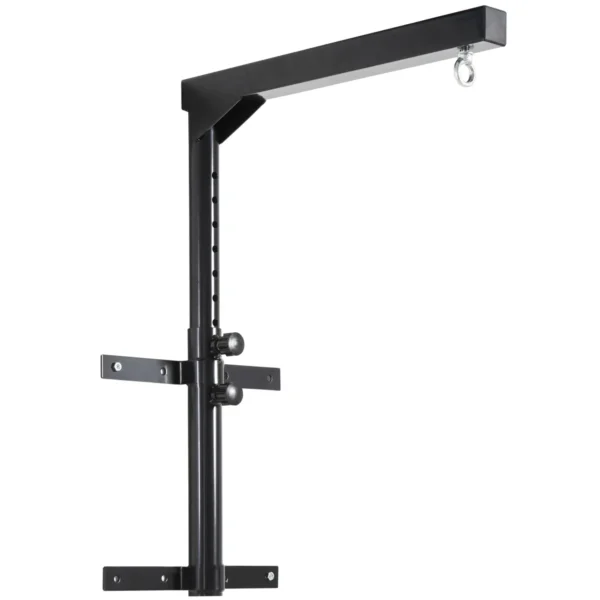 Soporte de Pared para Saco de Boxeo Regulable 57 A 81CM Soporte de Pared para Saco de Boxeo con Gancho Bolsa Pesada MMA Tubo Robusto de Acero Carga Máx. 100 kg Negro